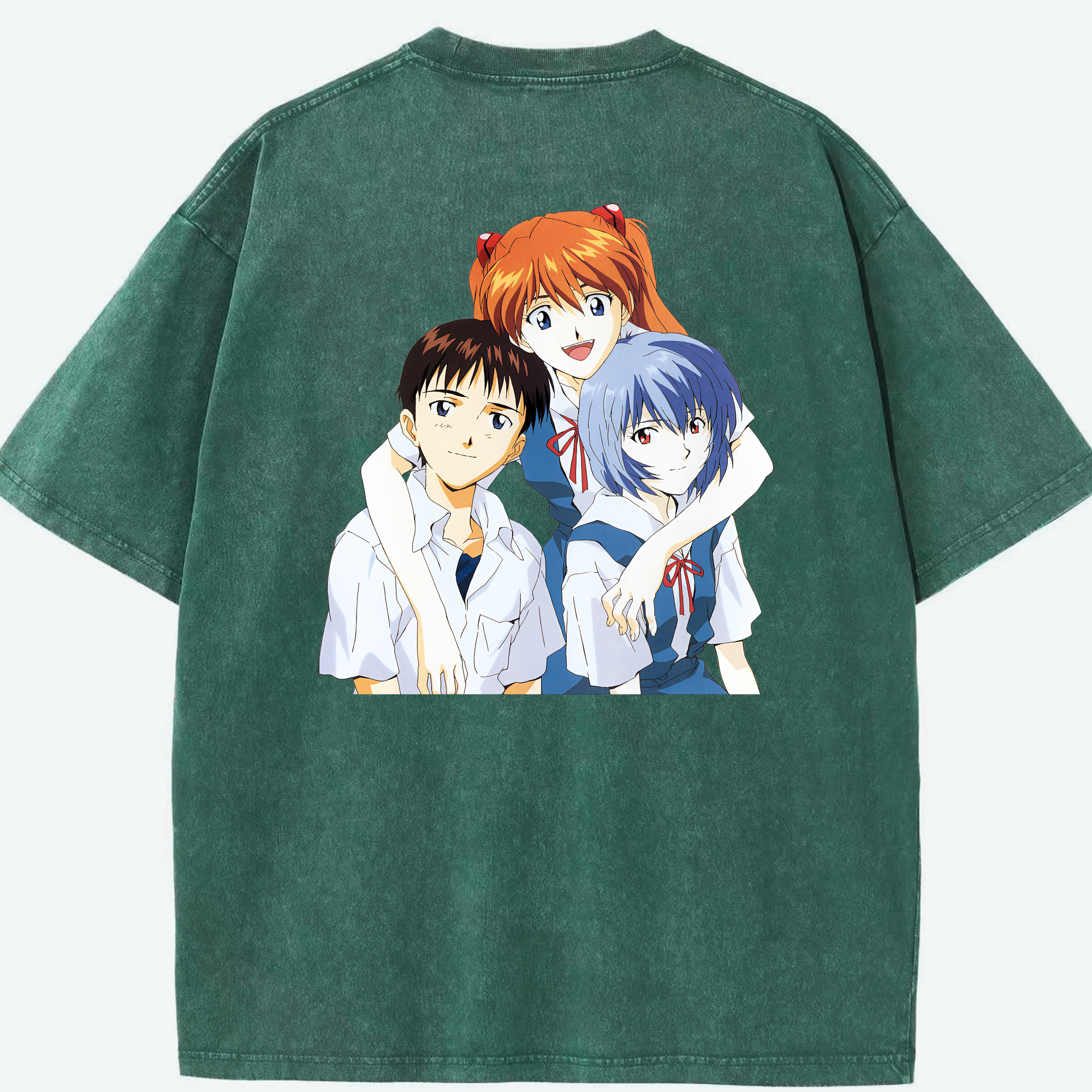 （画像用） EVA 新世紀エヴァンゲリオン 綿100% ヴィンテージ風 半袖Tシャツ（背面プリント）